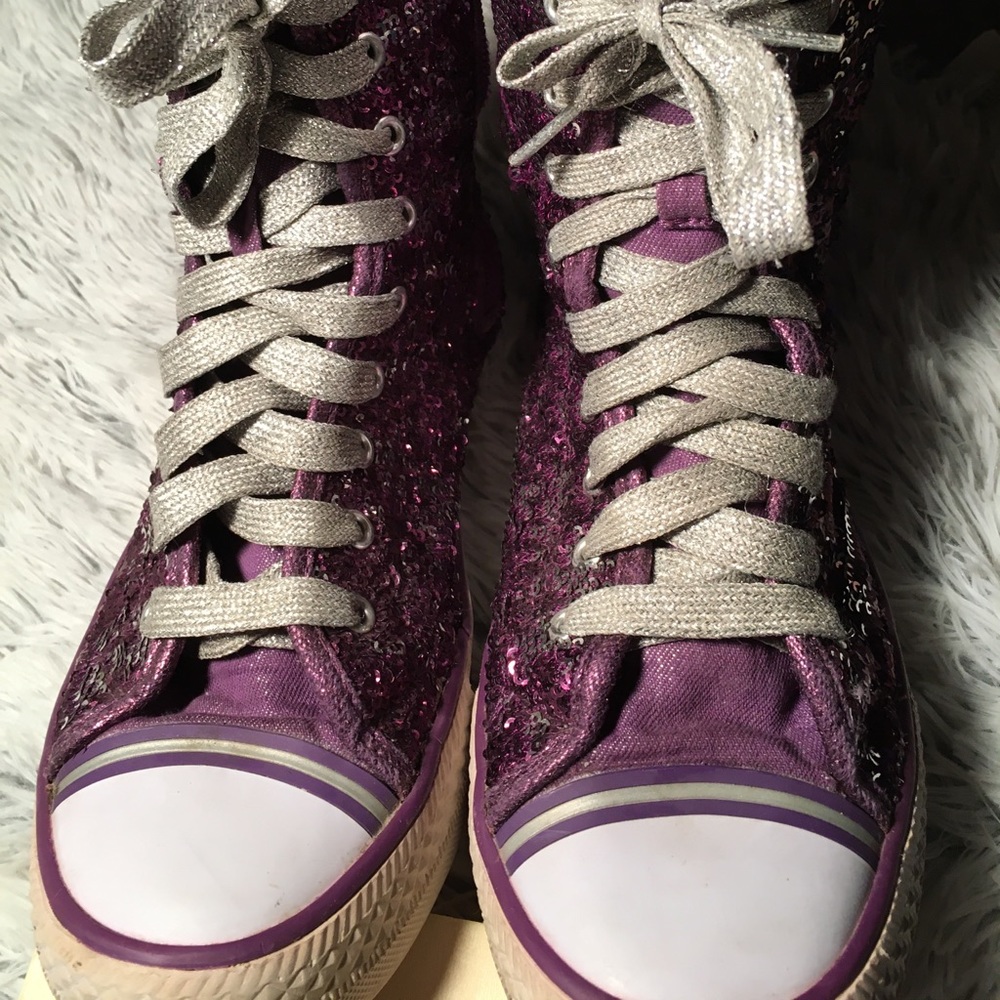 Sketchers Purple Sequin Sneakers Women’s Size 5